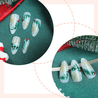 No.CM115 Christmas Green Tree Fingernails Patch 24pcs/Set