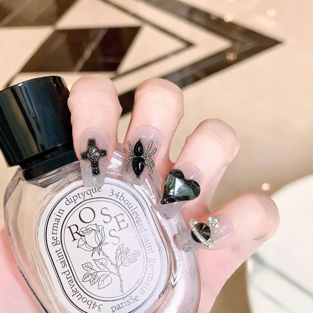 No.FP20 10pcs Dark Press-On Fingernails