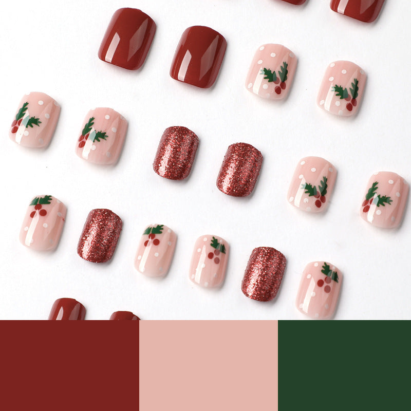 No.CM10 Christmas Leaves Fingernails Patch 24pcs/Set