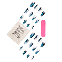 No.F213 Blue Smudge Fingernails Patch 24pcs/Set