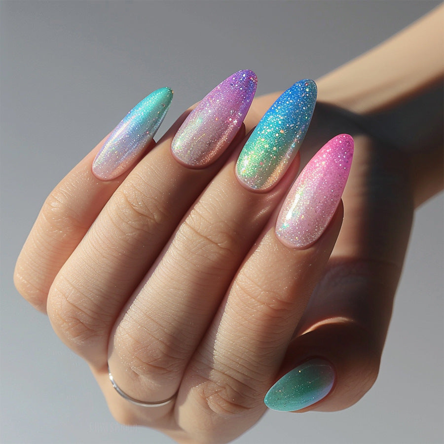 No.F809 Colorful Gradient Fingernails Patch 24pcs/Set