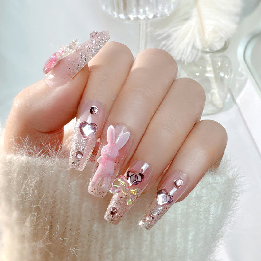 No.ET23 Fashion Bunny Fingernails Patch 24pcs/Set