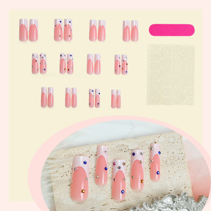 No.F540 Pink Fingernails Patch 24pcs/Set