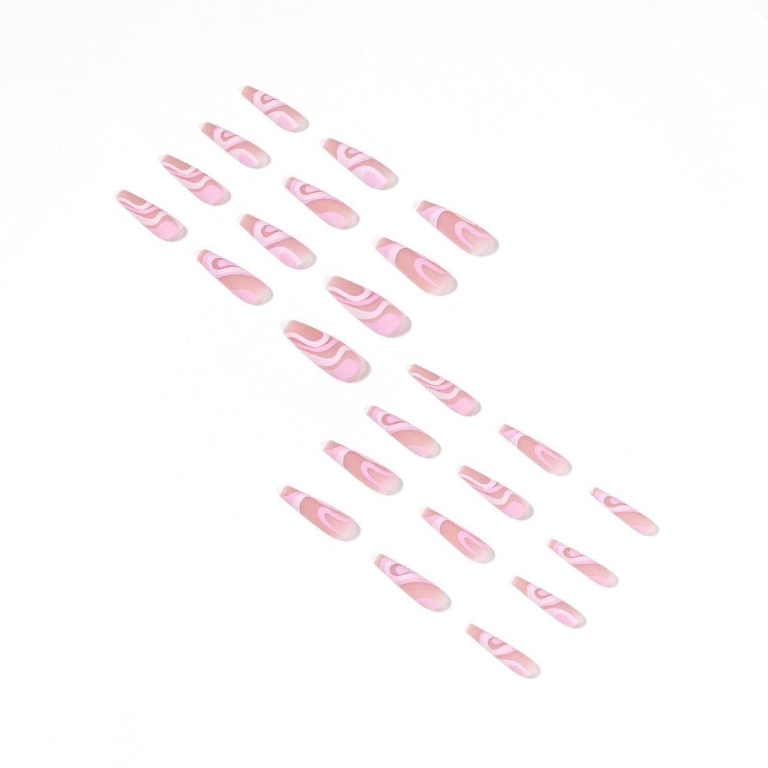 No.F193 Rose Lines Long Fingernails Patch 24pcs/Set