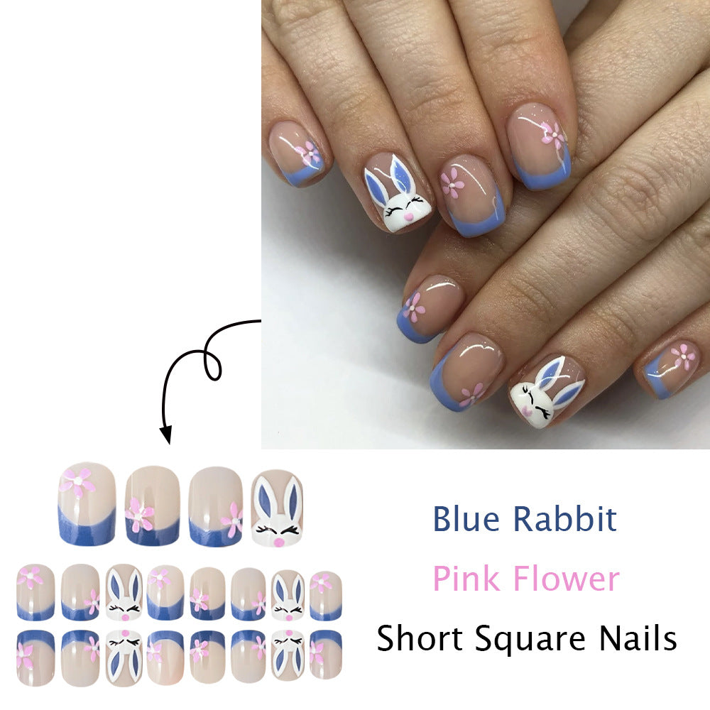 No.ET30 Simple Rabbit Fingernails Patch 24pcs/Set
