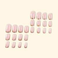 No.F42 Simple Gold Edge Short Fingernails Patch 24pcs/Set