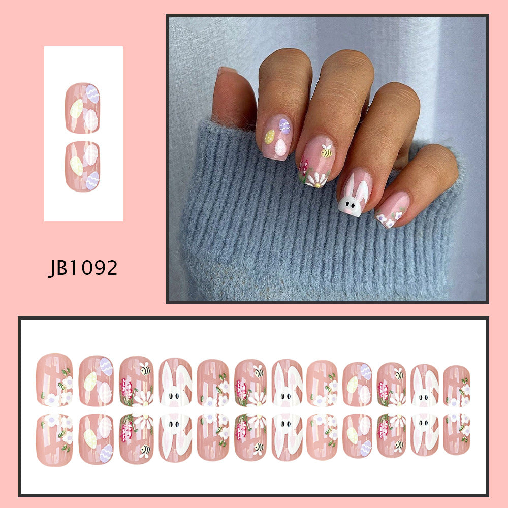 No.ET28 Rabbit Flower Fingernails Patch 24pcs/Set