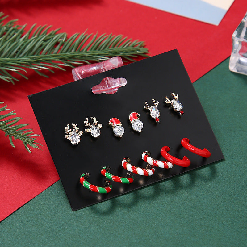 No.JR12 6 pairs/set Christmas Earrings Set