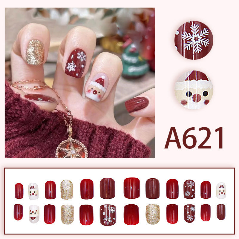 No.CM34 Christmas Snowflake Fingernails Patch 24pcs/Set