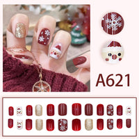 No.CM34 Christmas Snowflake Fingernails Patch 24pcs/Set