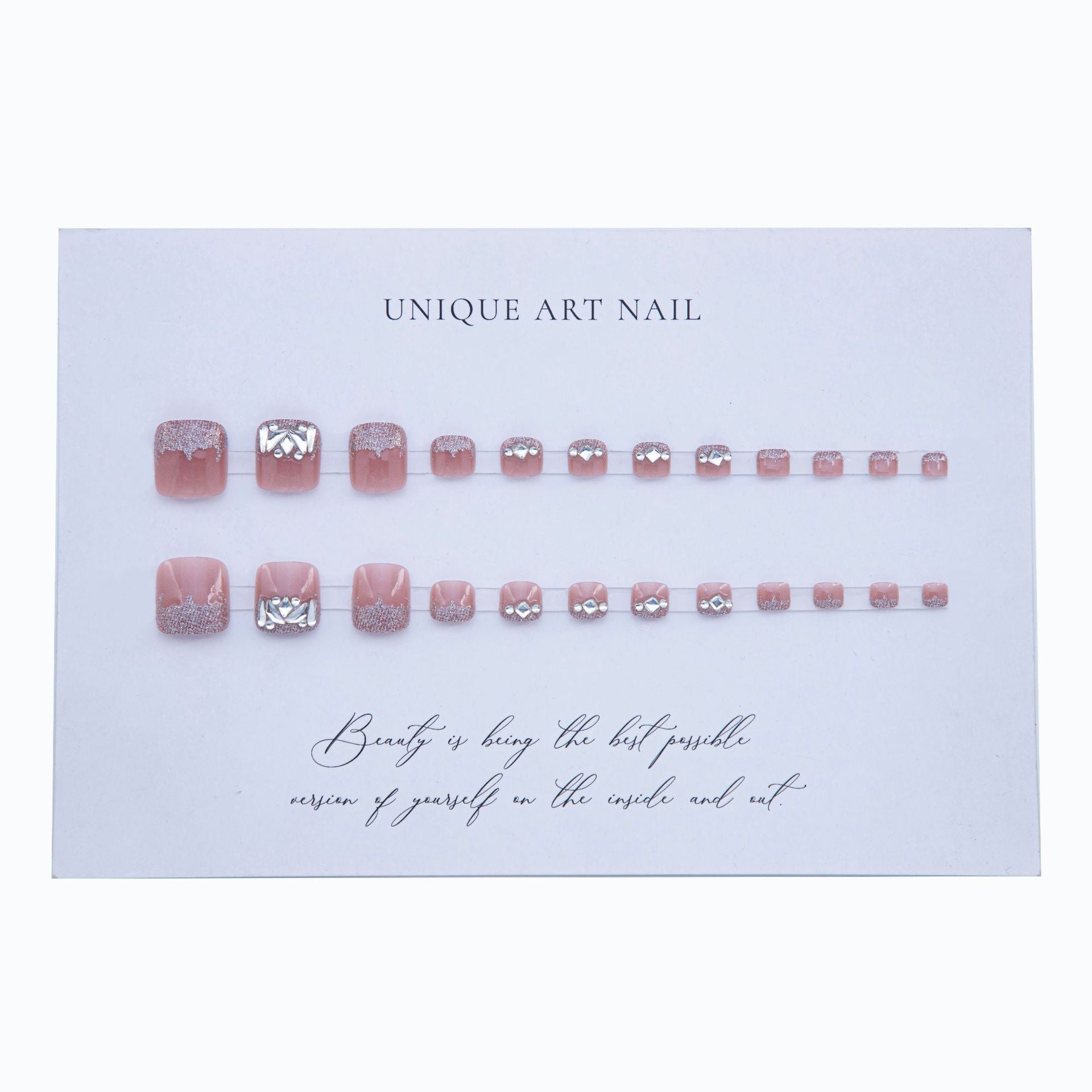 Pink Cat's eye Toenail 24pcs/Set