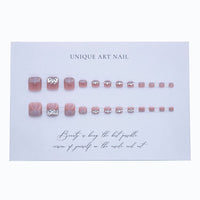 Pink Cat's eye Toenail 24pcs/Set