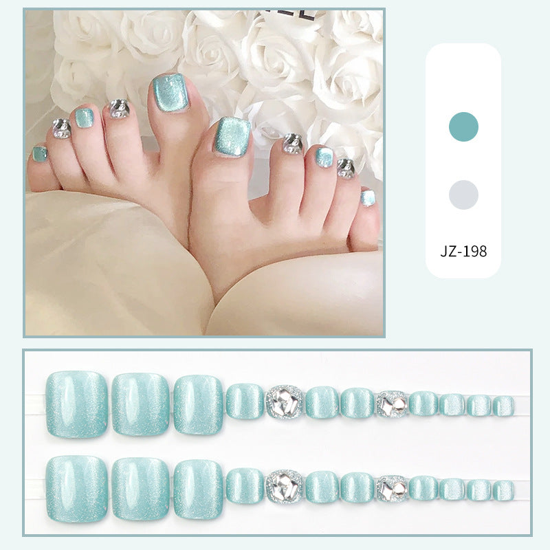No.511 Sky Blue Cat's Eye Toenails Patch 24pcs/Set