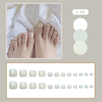 No.325 White Pearlescent Toenails Patch 24pcs/Set