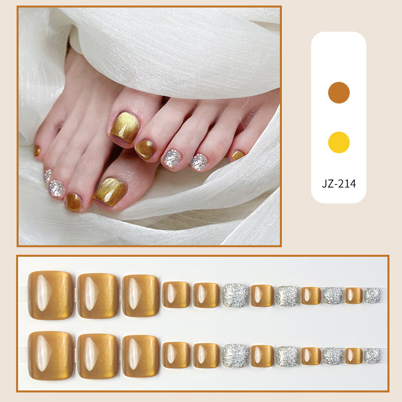 No.602 Yellow Cat's Eye Toenails Patch 24pcs/Set