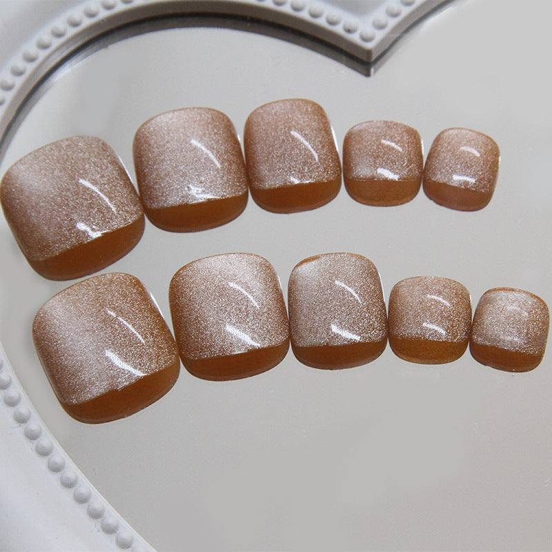 No.528 Golden Beach Cat's Eye Toenails Patch 24pcs/Set