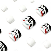 No.659 Black & White Toenails Patch 24pcs/Set