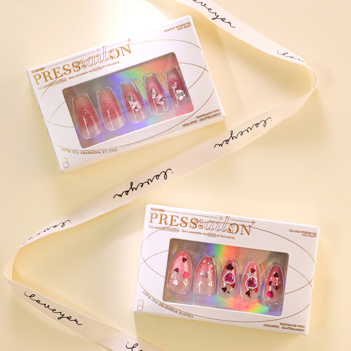 No.VN70 Love Gem Fingernails Patch 24pcs/Set