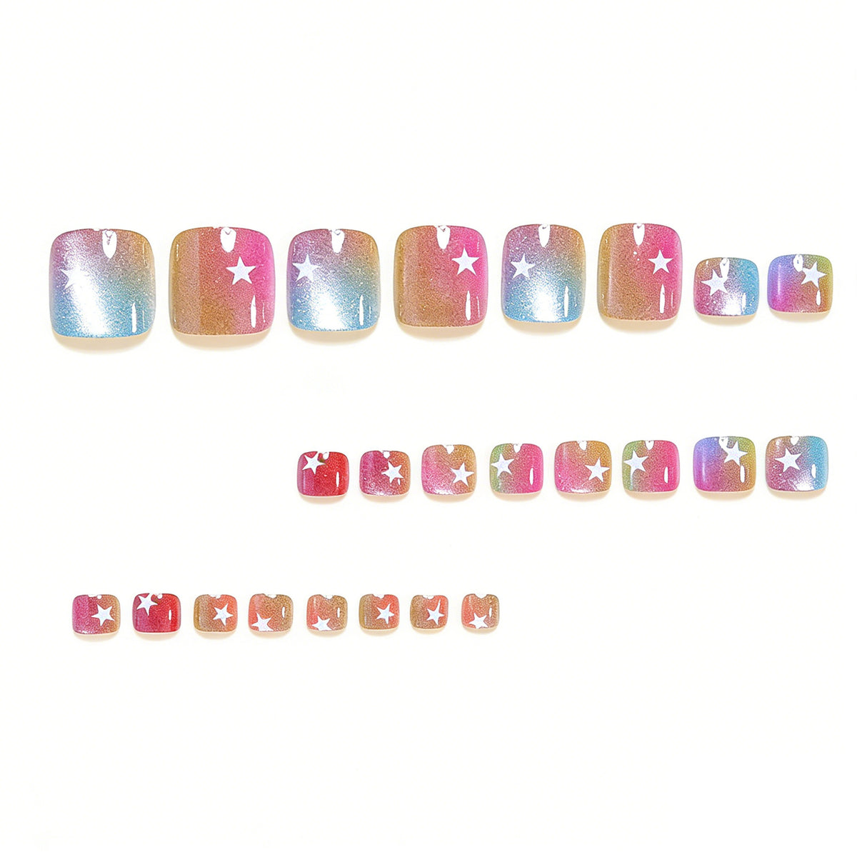 No.748 Gradient Cat's Eye Toenails Patch 24pcs/Set