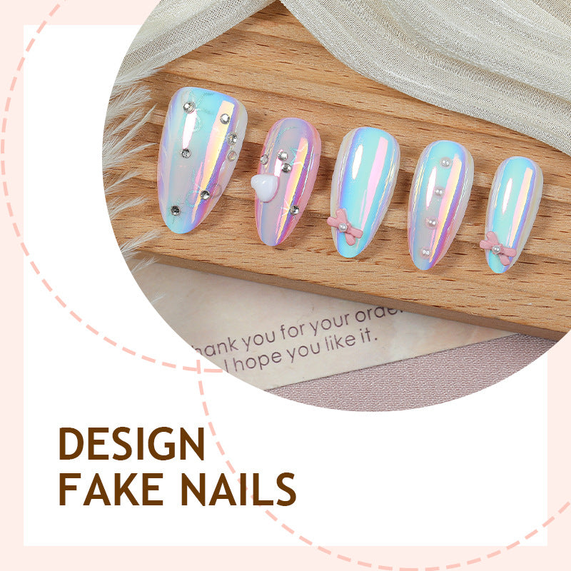 No.VN78 Valentine’s Cat's Eye 3D Press-On Nails Set (24 Pcs)