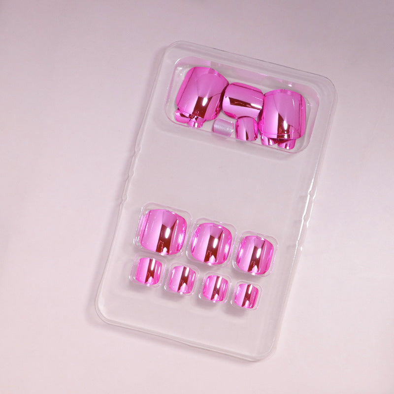 No.777 Pink Mirror Toenails Patch 24pcs/Set