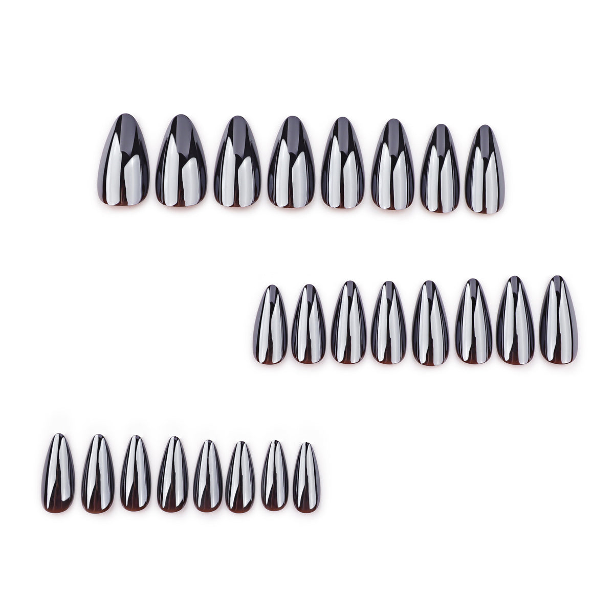 No.F636 Black Coating Fingernails Patch 24pcs/Set