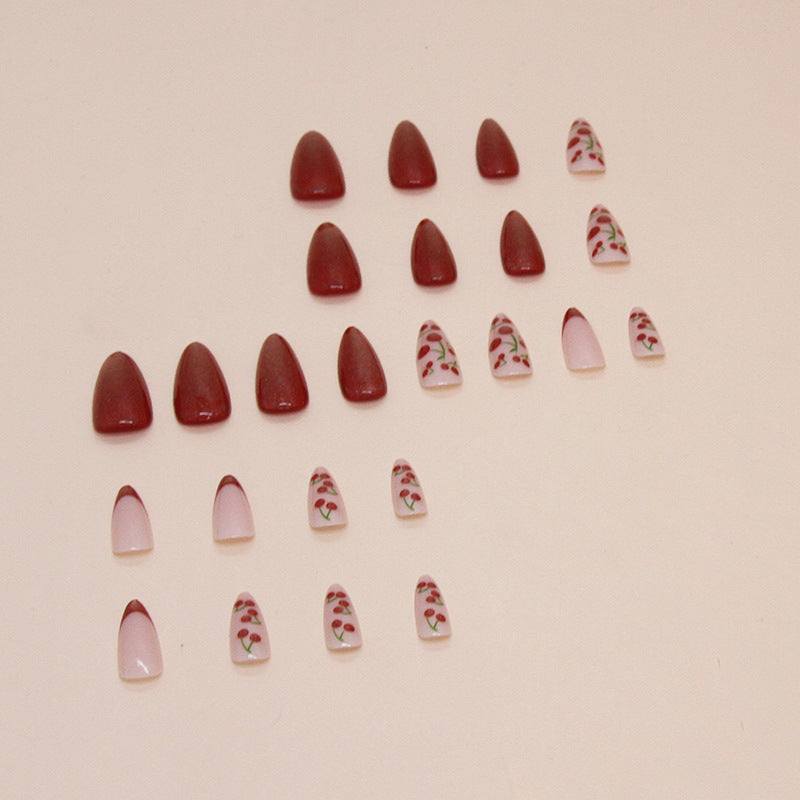 No.F566 Red Cat's Eye Fingernails Patch 24pcs/Set