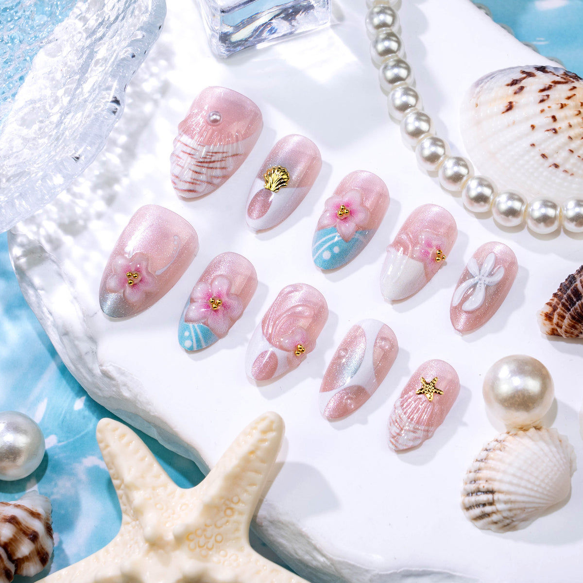 No.BH69 Flowers Fingernails Patch 30pcs/Set