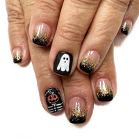 No.AW20 Halloween Pumpkin Skeleton Fingernails Patch 24pcs/Set