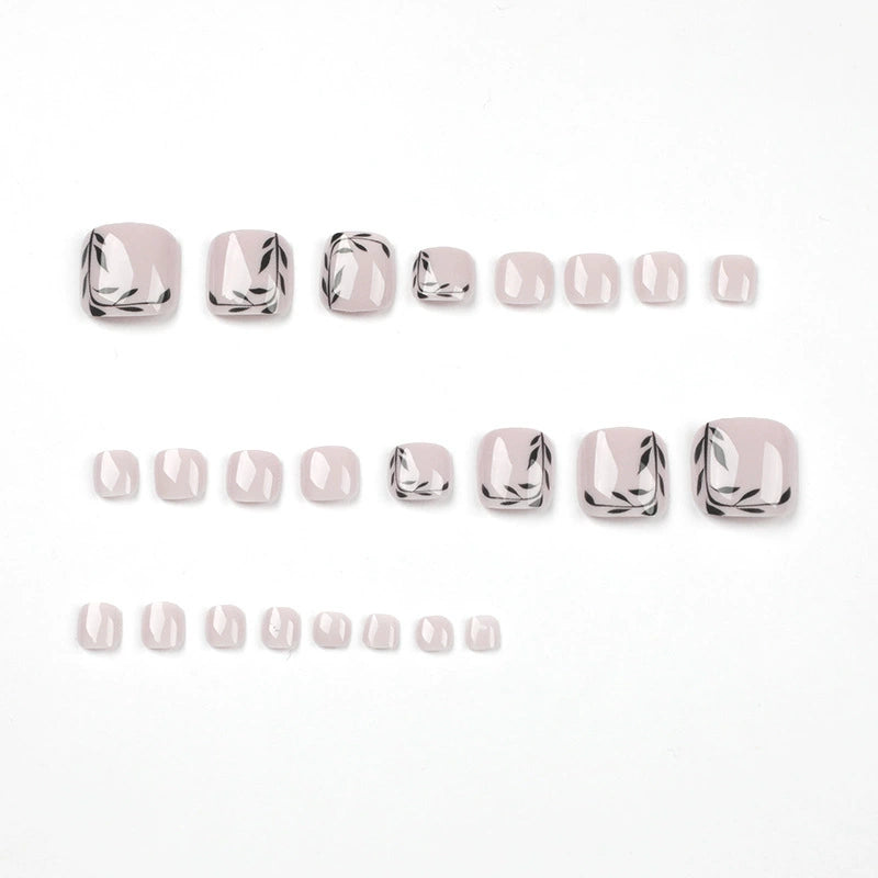 No.447 Leaves Toenails Patch 24pcs/Set