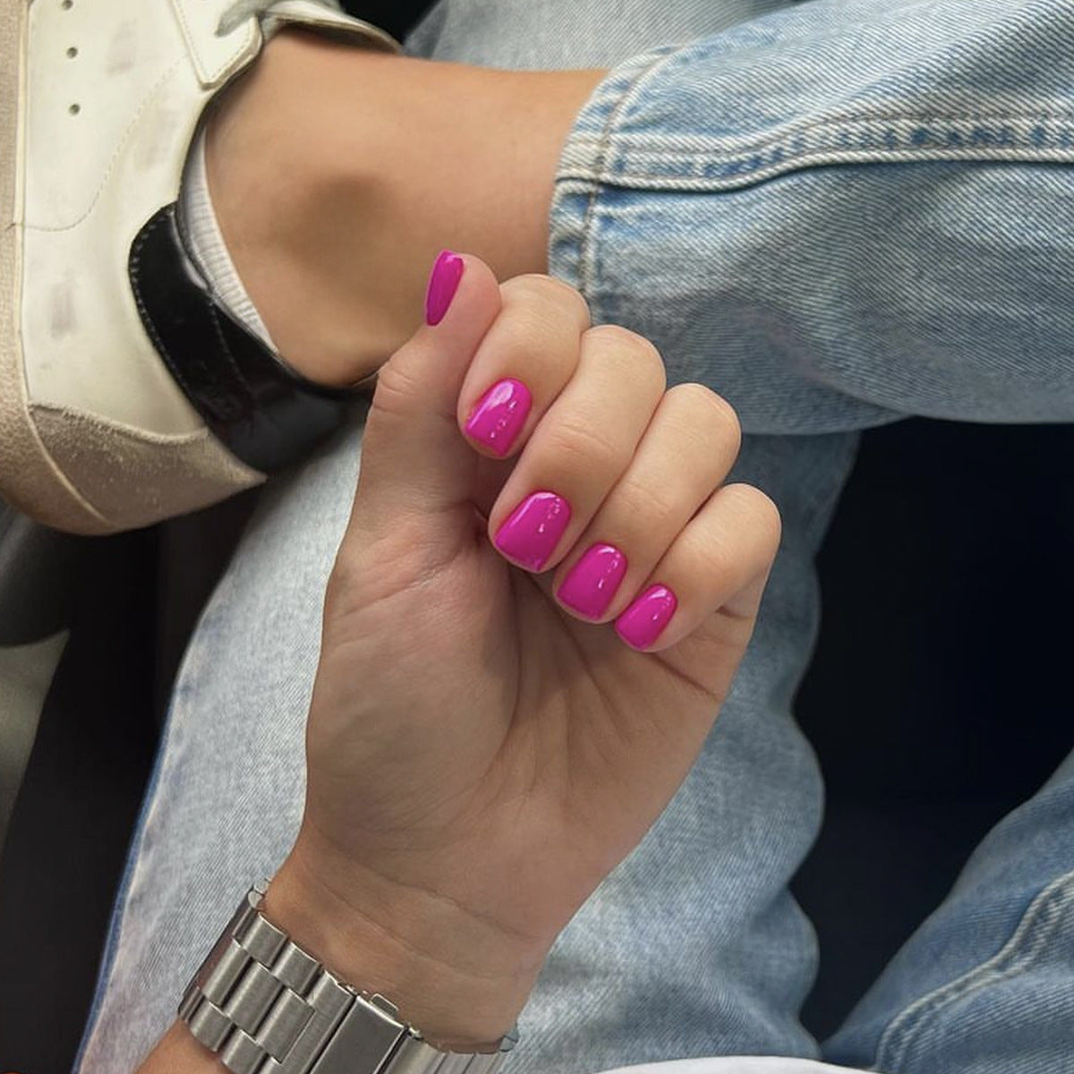 No.F616 Rose Red Fingernails Patch 24pcs/Set