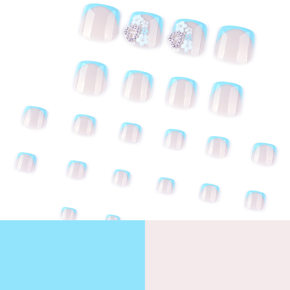 No.544 Summer Flowers Toenails Patch 24pcs/Set