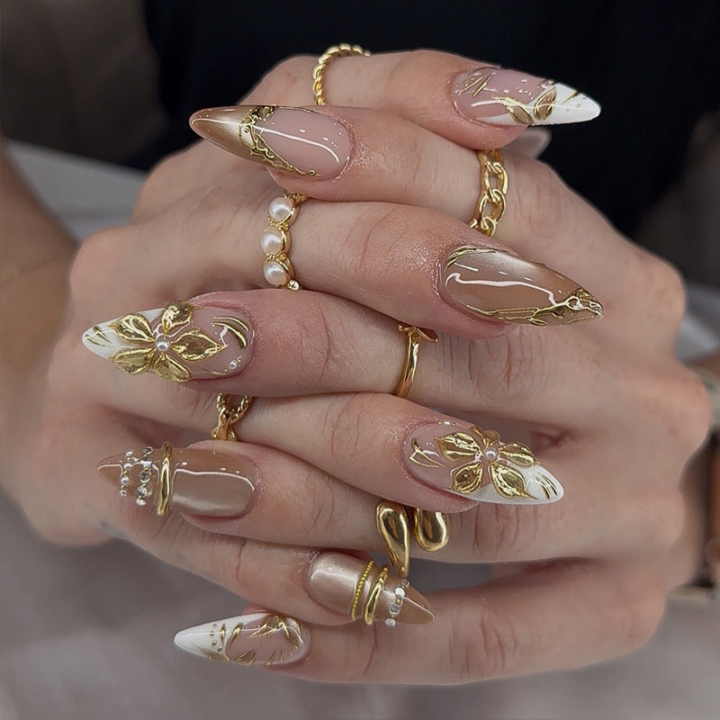 No.F800 Brown Cat's Eye Fingernails Patch 24pcs/Set