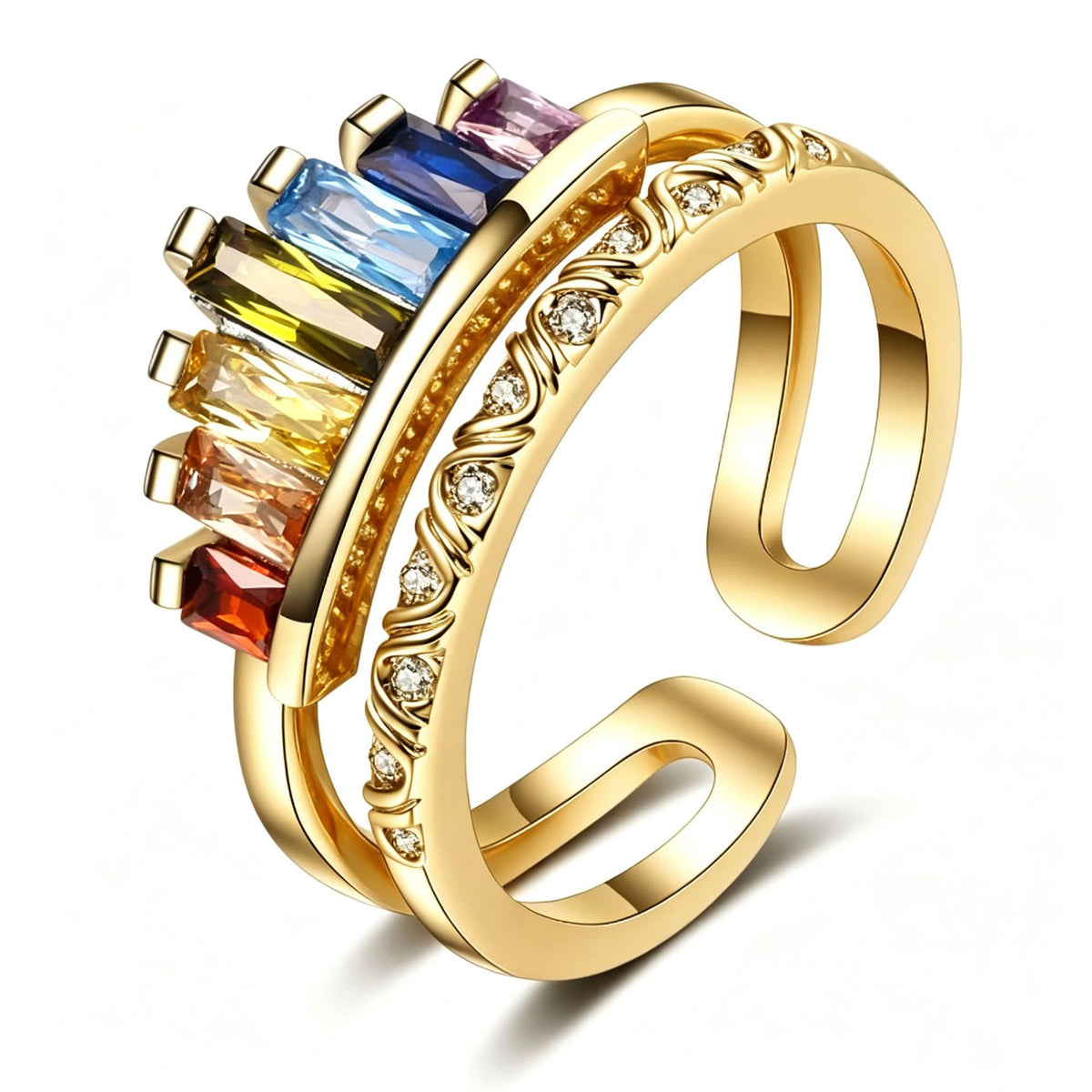 No.JR20 Rainbow Crown Ring 1pc/set