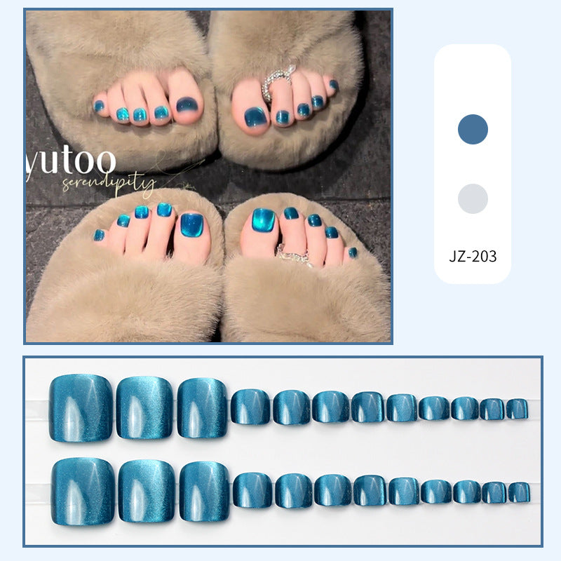 No.766 Blue Cat's Eye Toenails Patch 24pcs/Set