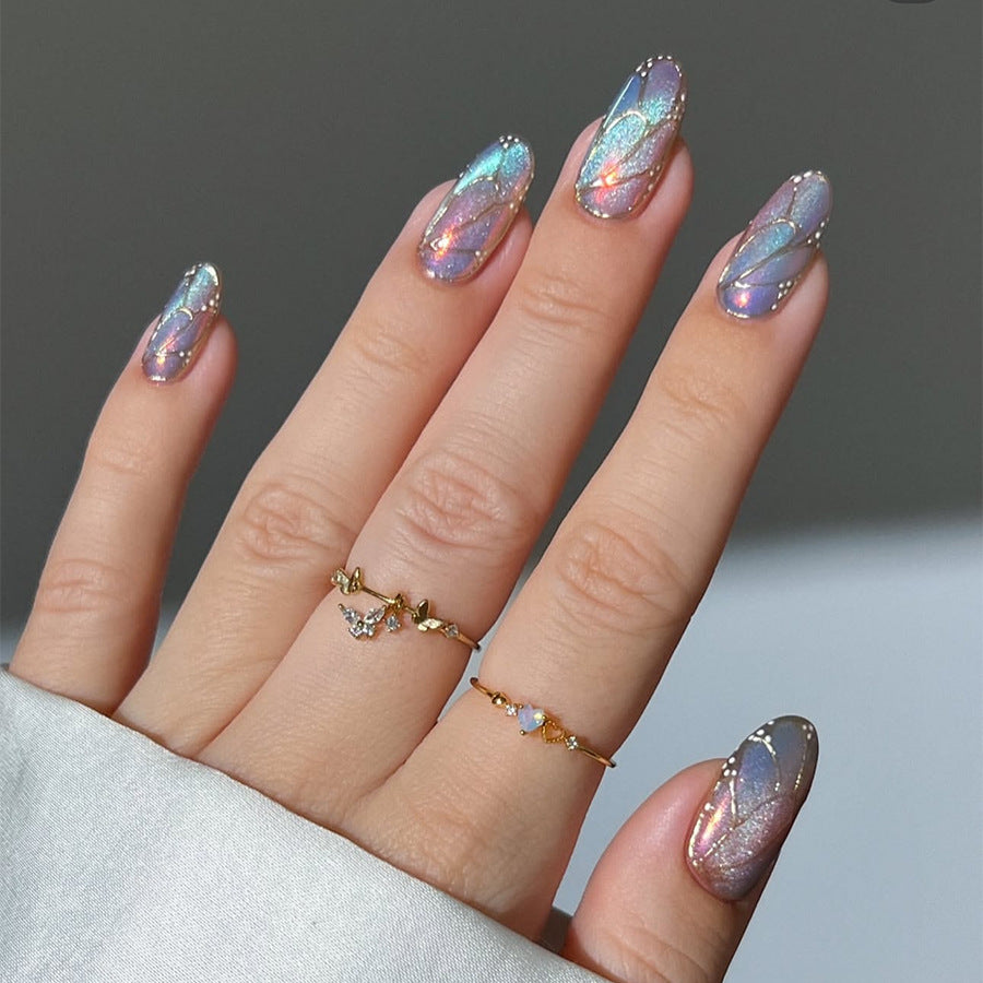 No.F510 Colorful Cat's Eye Fingernails Patch 24pcs/Set