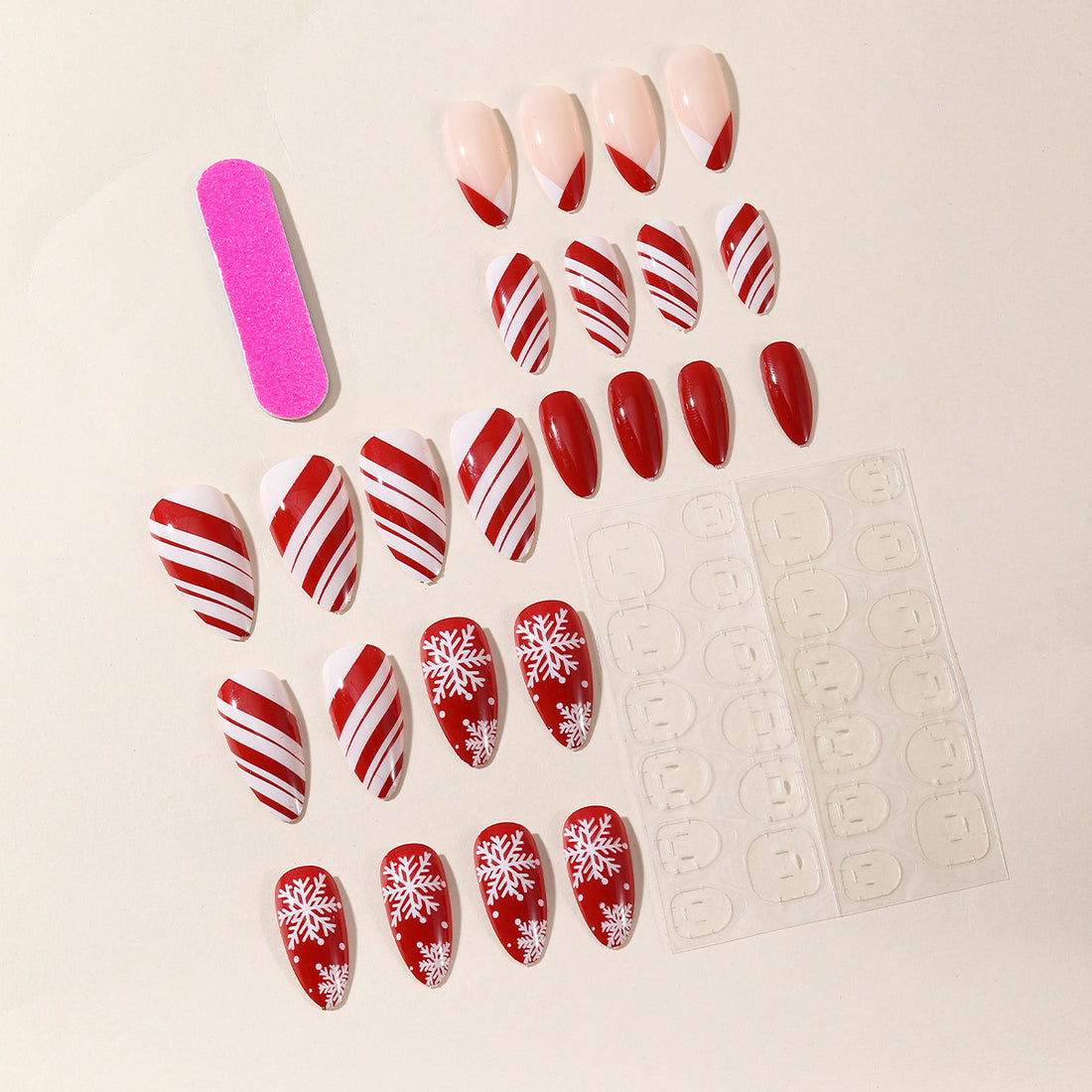 No.CM105 Christmas Snowflake Fingernails Patch 24pcs/Set