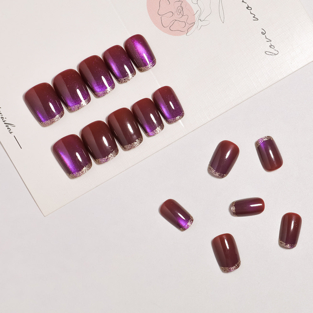 No.F734  Fashion Cat's Eye Fingernails Patch 24pcs/Set