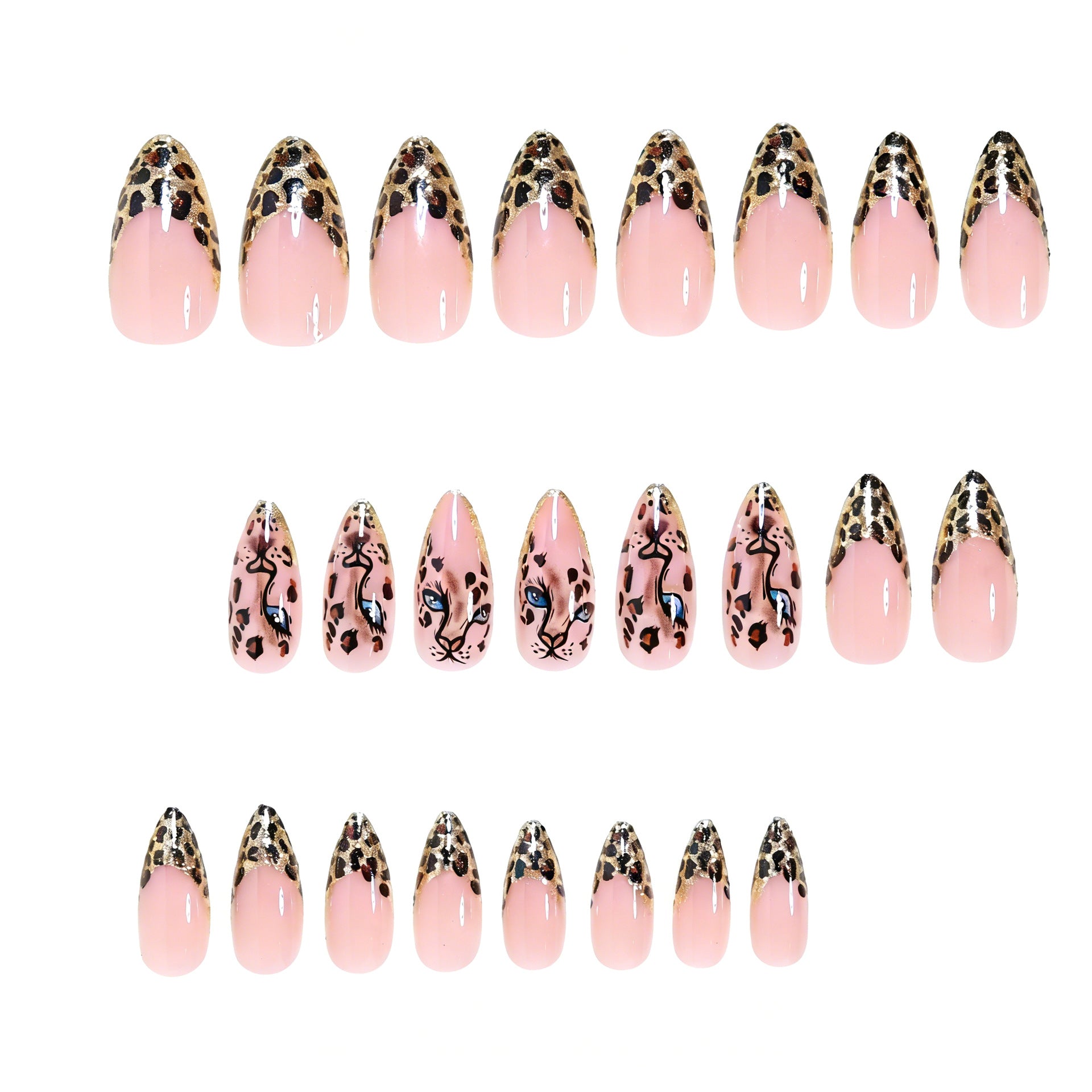 No.F776 Flashy Leopard Print Fingernails Patch 24pcs/Set