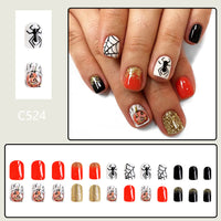 No.AW22 Halloween Pumpkin Orange Fingernails Patch 24pcs/Set