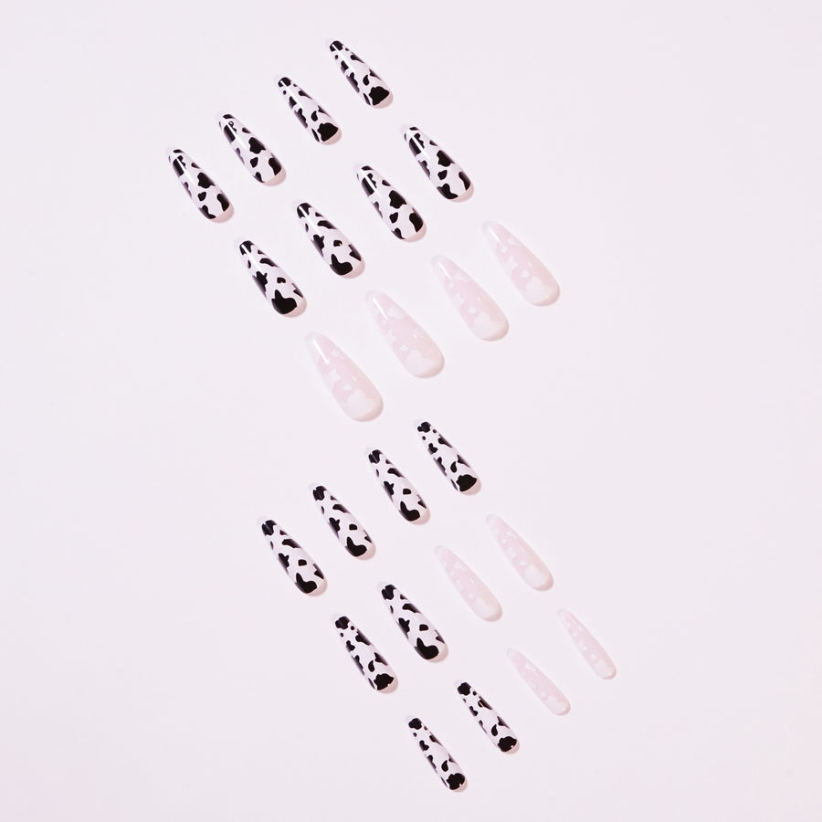 No.F199 Black&White Fingernails Patch 24pcs/Set