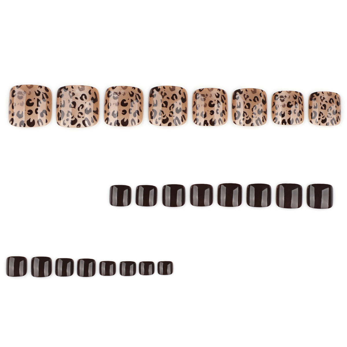 No.690 Leopard Print Cat's Eye Toenails Patch 24pcs/Set