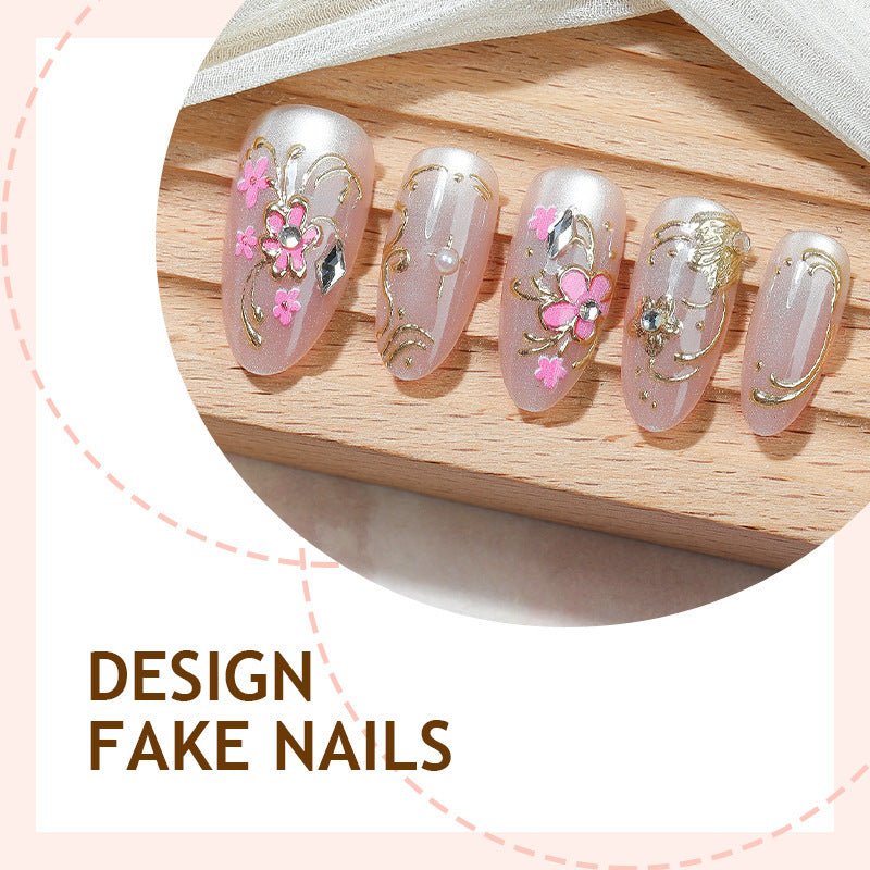 No.F573 Nude Pink Fingernails Patch 24pcs/Set