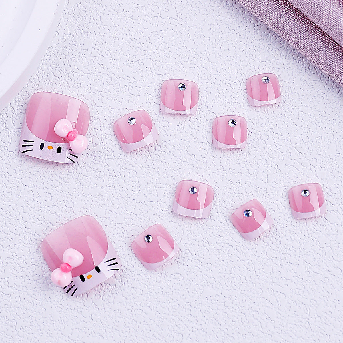 No.788 Pink Cat Toenails Patch 24pcs/Set