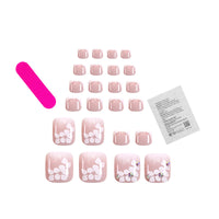 No.302 White Flower Toenail Patch 24pcs/Set