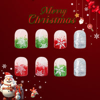 No.CM78 Christmas Glitter Fingernails Patch 24pcs/Set