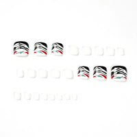 No.659 Black & White Toenails Patch 24pcs/Set