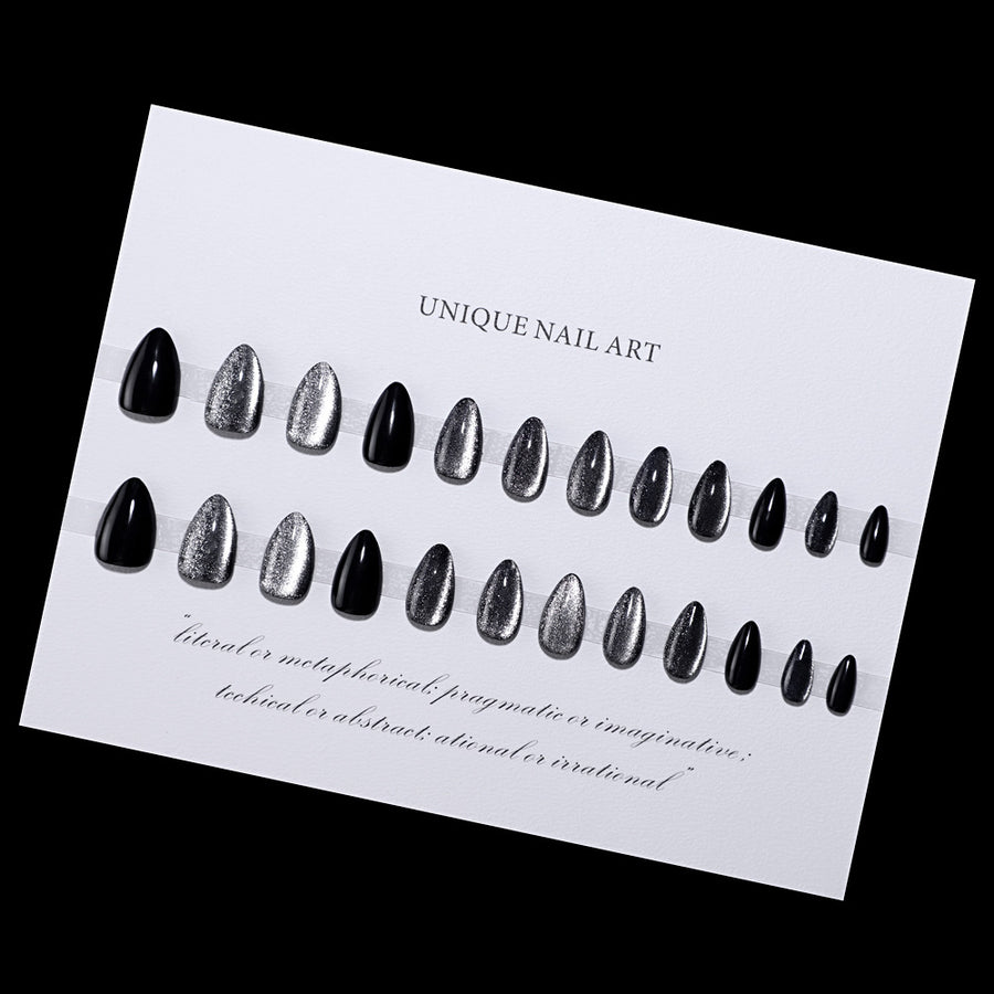 No.F73 Black Cat's eye Flash  Fingernails Patch 24pcs/Set