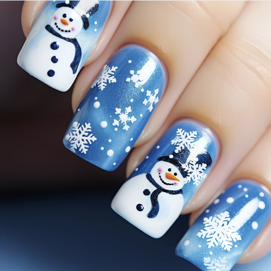 No.CM95 Christmas Snowman Fingernails Patch 24pcs/Set