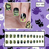 No.AW119 Halloween Green Fingernails Patch 24pcs/Set